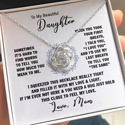 To My Beautiful Daughter Love Knot Necklace Gift For Daughter Daughter Jewelry • $17.99