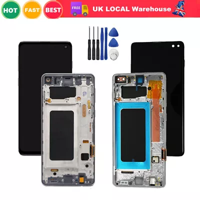 For Samsung Galaxy S10 S10+ Plus LCD Display Touch Screen Digitizer With Frame • £108.89