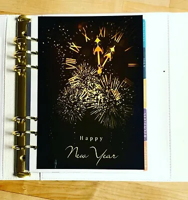 Happy New Year Holiday Cover Set For Use W/ Erin Condren A5 Ring Agenda Binder • $15.96