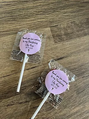 £9 • Buy Christening Favour Heart Lollies Cherry Flavour Party Personalised