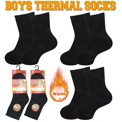 £4.99 • Buy Boys Girls Thermal Socks Thick Boot Childrens Kids Winter Warm Soft Sock 4 Pairs