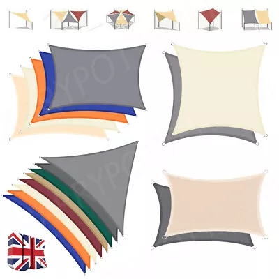 UK Outdoor Shade Sail Patio Suncreen Awning Garden Sun Canopy 98% UV Block New. • £12.99