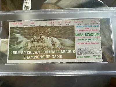 🔥🔥 1968 AFL Championship Game Jets Raiders Full PSA 8 Ticket Joe Namath !🔥🔥 • $1199.99