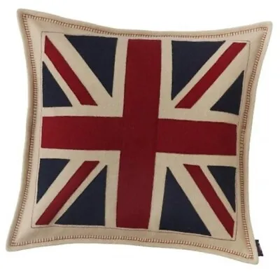 Union Jack Cushion. Wool With Felt Design 18 X 18 Luxury Uk Union Jack Design • £25