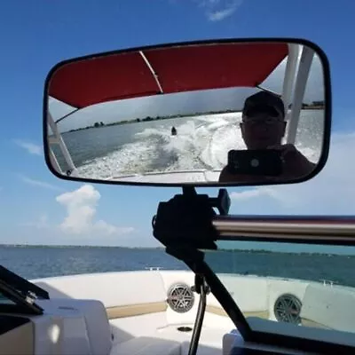 $74.18 • Buy New Retrofit Mount Bracket Ski Pontoon Marine Boat Mirror Rear View Yacht