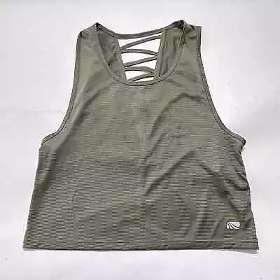 Marika Tank Top Women Size S Green Striped Sleeveless Strappy Back SNAGS • $4.69