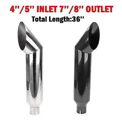 Inlet 4 /5''Outlet 7''/8''Miter Angle Cut Diesel Smoker Exhaust StackTip 36 Long • $75.55