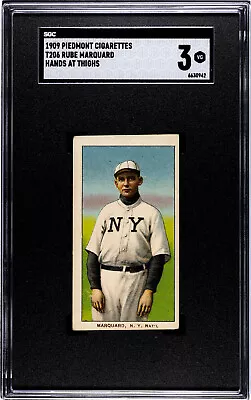 1909 Piedmont T206 RUBE MARQUARD (Hands At Thighs) SGC 3 • $400