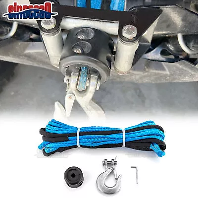 5/16  X 50' Synthetic Winch Rope Winch Hook Stopper For Honda Pioneer 700 1000 • $39.99