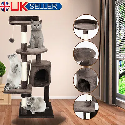 Large Cat Tree Activity Centre Kitten Scratching Post Pet Climbing Tower House • £28.99
