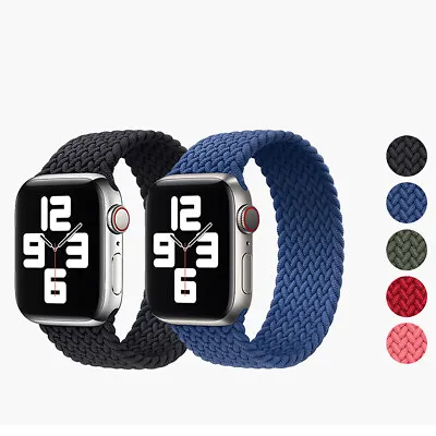 $7.99 • Buy Elastic Nylon Strap Braided Solo Loop Band Fit IWatch Apple Watch 7 6 SE 5 4 3 2