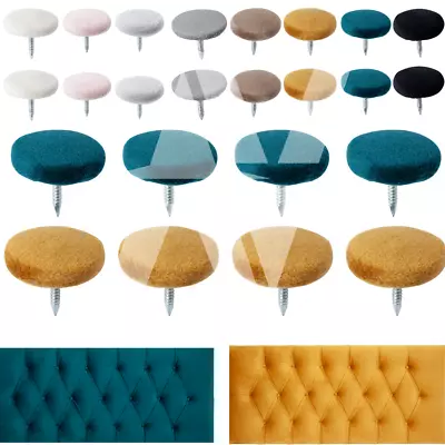 Plush Velvet Fabric 30L/18 Mm Buttons Nail Back Upholstery Sofa Headboard 18 Mm. • £4.99