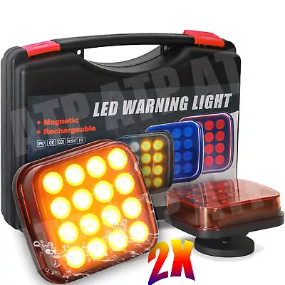 2*Wireless Led Rear Tail Lights Battery Operated USB Magnetic Tow Towing Trailer • $53.57