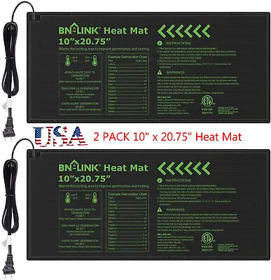 $25.64 • Buy 2 Pack Seeding Heat Mat 10 X20  Warm Hydroponic Plant Germination Starting Pad