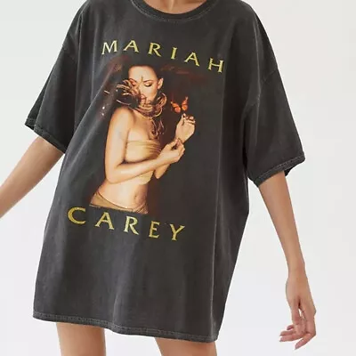 90s Mariah Carey Shirt Black Butterfly Cotton Unisex All Size Shirt HUN623 • $14.99