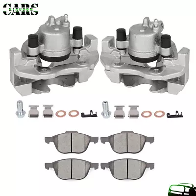 Brake Calipers Front And Ceramic Pads For 2004 2005 2006 2007 Ford Focus • $116.94