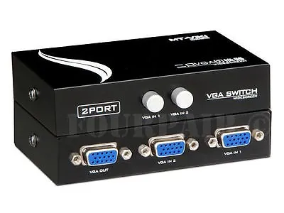 2x1 Or 1x2 Bi-Directional 2 Port VGA SVGA HD15 Video Switch Switcher Selector • $7.99