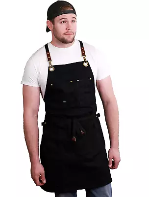 Canvas Kitchen Apron For Cooking - Mens And Womens Canvas Apron For Professional • $61.63