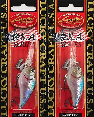 (lot Of 2) Lucky Craft Lc 1.0d-7 3/8oz Lc-1-0d7-722 Zebra Ms Ghost Minnow E3106 • $3.25
