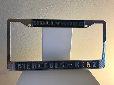 Mercedes-Benz Hollywood CA License Plate Frame Blue Chrome Metal. • $45