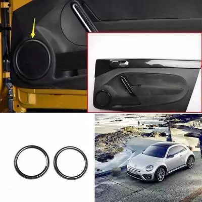 For Volkswagen VW Beetle 2012-2019 Carbon Fiber Inner Door Speaker Ring Trim 2PC • $38.99