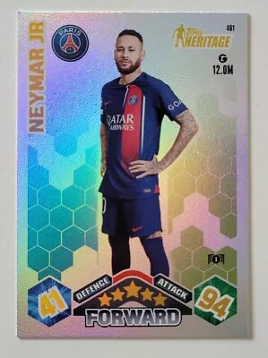 2023-24 Match Attax UEFA - Neymar Jr Heritage Rainbow Foil Card #461 PSG • $22.99