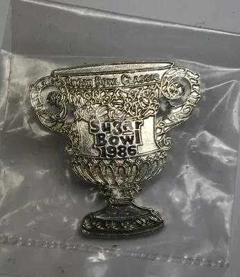 Vintage NCAA 1986 Sugar Bowl Tennessee Vols Vs Miami Hurricanes Trophy Lapel Pin • $9.99