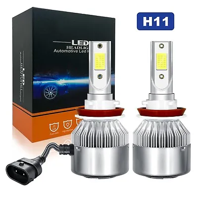 H11 LED Headlight Kit Low Beam Bulbs Super Bright 6500K 4-Sides White 380000LM • $21.22