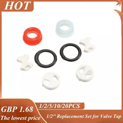 Ceramic Disc & Silicon Washer Insert Turn 1/2'' Replacement Set For Valve Tap • £12.11