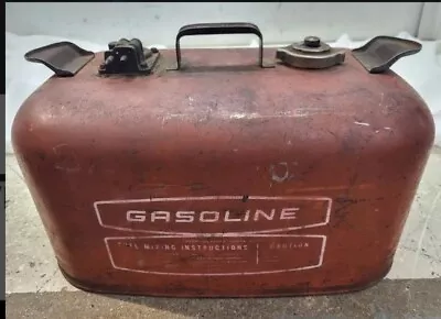 VINTAGE 6 GALLON Outboard Metal GAS FUEL TANK CAN OMC Marine Outboard Marine USA • $89