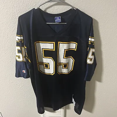 Vintage 90s Champion Junior Seau San Diego Chargers #55 NFL Jersey Size 44 • $49.98