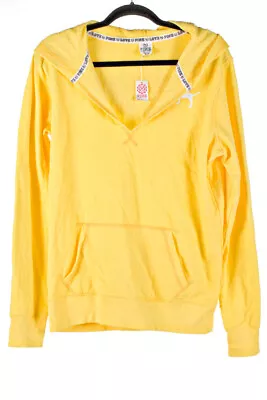 NWT Pink Victoria’s Secret Yellow Hoodie Sweatshirt Size L • $24