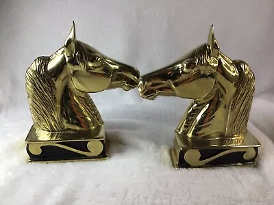 Vintage Brass Horse Bookends VA METALCRAFTERS 1954  The Stallion  - Set Of 2 • $74.99
