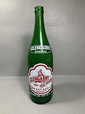 Vintage ACL Soda Bottle Green GLENGARRY SPRING Brunswick Maine 28 Oz • $32.95