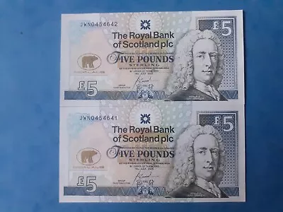 Rbos Jack Nicklaus Gem/unc Consecutive Numbered £5 Notes • £20