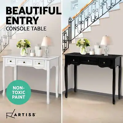 $129.95 • Buy Artiss Console Table Wood Entry Table Hallway Side Display Stand 3 Drawers