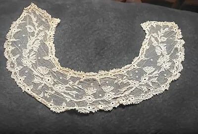 High Qaulity Antique Victorian Handmade Brussels Irish? Ornate Flounce Lace Art6 • $59.99