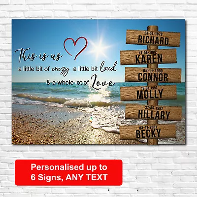 Street Sign Canvas Personalised Up To 6 Names Intersection Beach Crossroads • $19.88