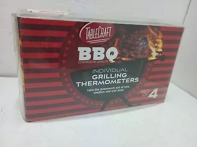 TableCraft BBQ Series Stainless Steel Grilling / Cooking Thermometers Set 4 New • $9.60