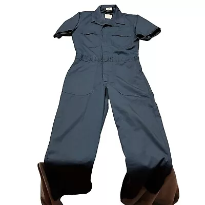 Red Kap Coveralls Men 36 Work Wear Blue Mechanic Jumpsuit Utility Uniform VTG • $24.44