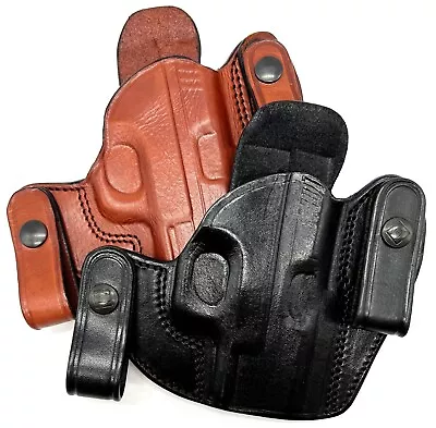 Right Hand Brown Black Leather Dual Snap IWB Concealment Holster CHOOSE • $48