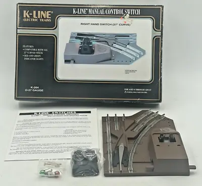 K-Line K-264 O-27 Gauge Manual Control Right Hand Switch 27  Curve (New) • $39.99