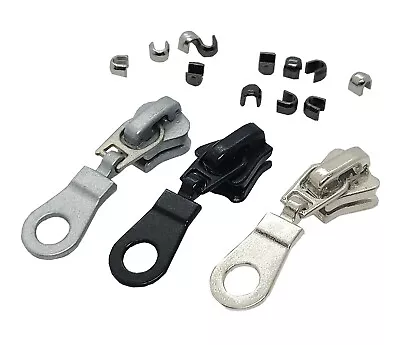 £2.55 • Buy #5 Slider For CHUNKY Zip Spare PULLER Repair Part Zip LONG Donut Free Top Stops