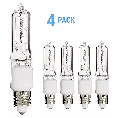 4 Pack Q75CL MC Clear Bulbs 75W 120V JD Type T4 Dimmable Mini Candelabra E11 • $13.49