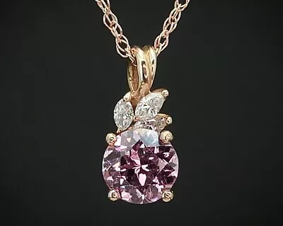 14k/10k Rose Gold Natural Morganite & Diamond Necklace 1.6g 20 L I15553 • $599