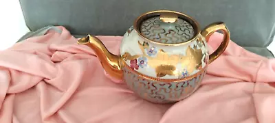 Sadler Made In England Teapot Floral  Gold Gilt  Trim Vintage • £29.99