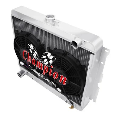 22 Inch Core Early Mopar All Aluminum 3 Row KR Champion Radiator Fan Combo • $351.04