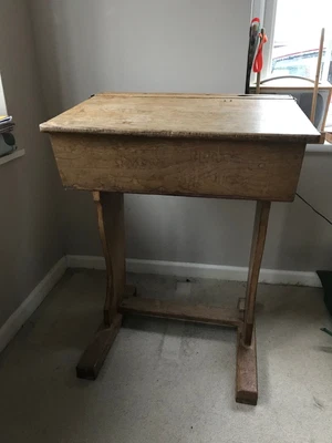 £20 • Buy Vintage Wooden School Desk With Hinged Desk Lid - Used Condition