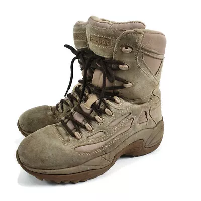 Reebok Tan Suede Tactical Boots Rapid Response Military 6.5W Mens 8.5W Womens • $19.05