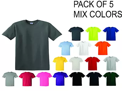 (5 Pack) GILDAN Short Sleeve Mix Colors Plain T Shirts S M L XL 2XL 3XL 4XL 5XL • $21.99